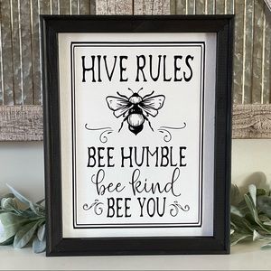 Hive Rules, Bee Humble, Bee Kind, Bee You Farmhouse Wall Decor